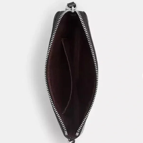 Coach Black Embossed Wristlet with Heart Charm - Picture 2 of 2